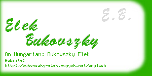 elek bukovszky business card